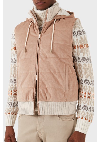 % 100 Yün Regular Fit Kapüşonlu Yelek Erkek Yelek 78145 55006 110 fiyatları