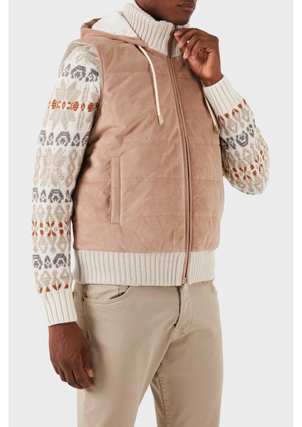 % 100 Yün Regular Fit Kapüşonlu Yelek Erkek Yelek 78145 55006 110 modelleri