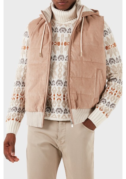 % 100 Yün Regular Fit Kapüşonlu Yelek Erkek Yelek 78145 55006 110 fırsatları