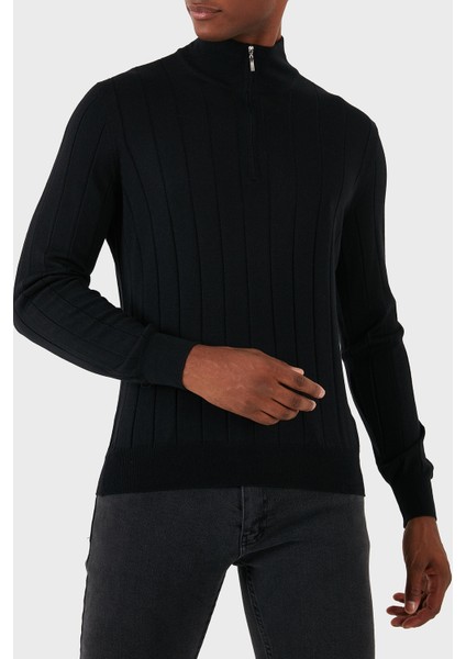 Yün Karışımlı Regular Fit Dik Yaka Kazak Erkek Kazak 57150 13118 099