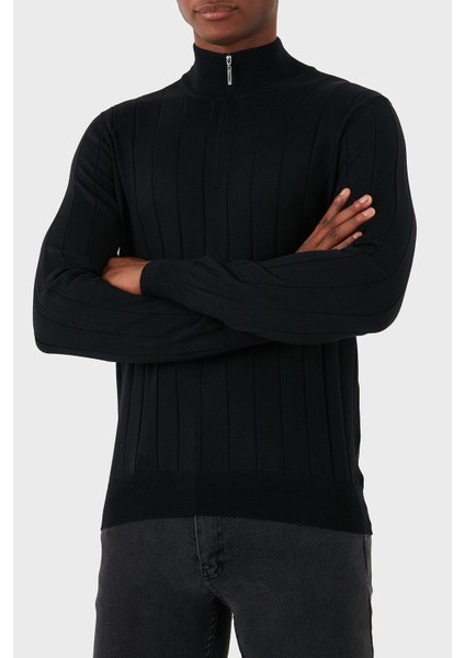 Yün Karışımlı Regular Fit Dik Yaka Kazak Erkek Kazak 57150 13118 099