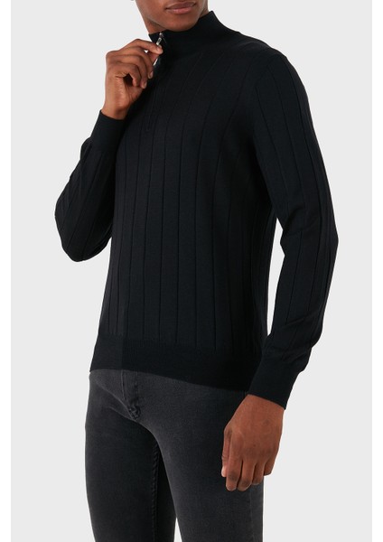 Yün Karışımlı Regular Fit Dik Yaka Kazak Erkek Kazak 57150 13118 099