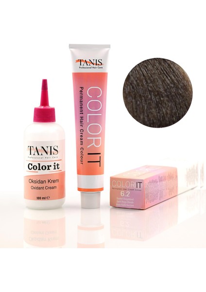 Color-It 100 ml Permanent Saç Boyası 6.2 (Koyu Küllü Kestane)
