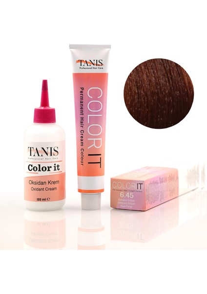 Color-It (100 Ml) Permanent Saç Boyası 6.45 (Maun Parlak)