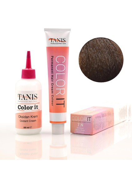 Color-It (100 Ml) Permanent Saç Boyası 7n (Orta Kumral)