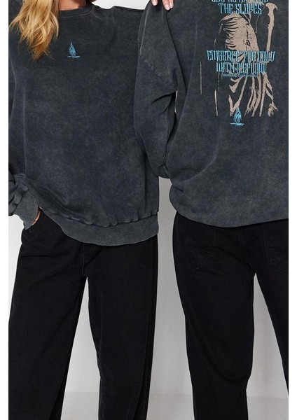 Kadın Moda Bol Bisiklet Yaka Standart Kol Standart Geniş Kesim Pamuk Mistik Temalı Sweatshirt fiyatları