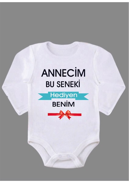 Uzun Kollu Organik Pamuk Baskılı Bebek Body Çıtçıtlı Zıbın Zbn011