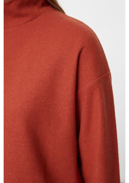 Kadın Fermuarlı Yaka Düşük Kol Selanik Triko Fermuarlı Yaka Normal Kalıp Örme Sweatshirt fırsatları