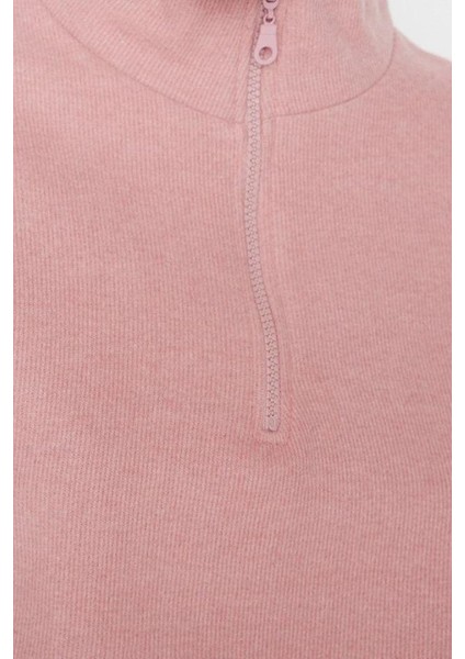 Kadın Fermuarlı Yaka Düşük Kol Selanik Triko Fermuarlı Yaka Normal Kalıp Örme Sweatshirt modelleri