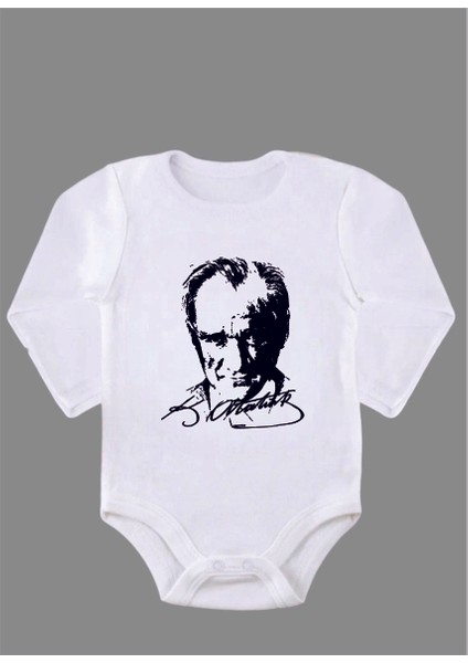 Uzun Kollu Organik Pamuk Baskılı Bebek Body Çıtçıtlı Zıbın Zbn023