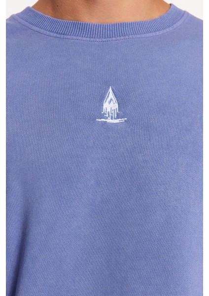 Unisex Moda Bol Bisiklet Yaka Standart Kol Standart Geniş Kesim Pamuk Eskitme Mistik Sweatshirt fırsatları