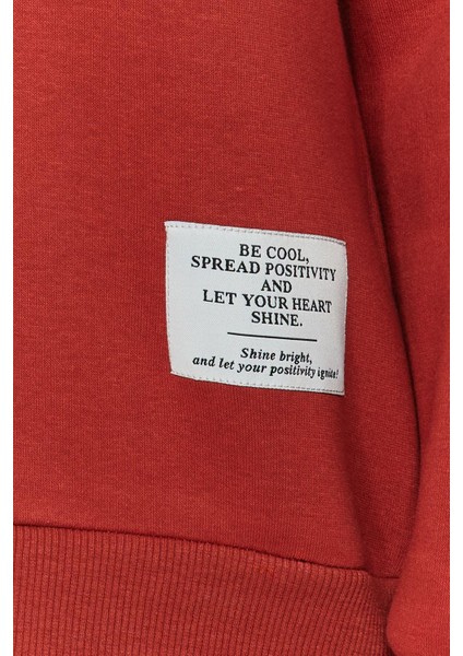 Kadın Moda Şık Regular Bisiklet Yaka Düşük Kol Regular Etiket Detaylı Örme Sweatshirt indirimleri