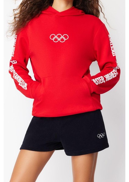 Kadın Moda Şık Oversize Kapüşonlu Standart Kol Regular Unısex Örme Sweatshirt