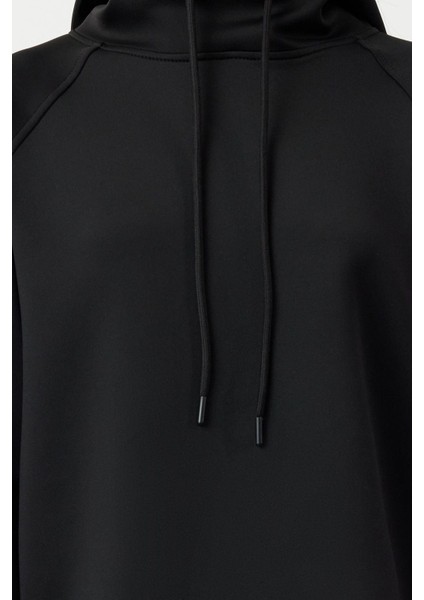 Kadın Tesettür Moda Şık Regular Kapüşonlu Standart Kol Regular Dalgıç Scuba Örme Sweatshirt