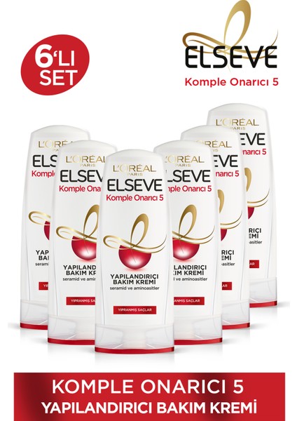 L'Oréal Paris 6'Lı L'oréal Paris Elseve Komple Onarıcı 5 Yapılandırıcı Bakım Kremi 390 Ml Seti