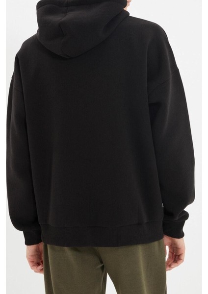 Unisex Moda Şık Oversize Kapüşonlu Standart Kol Regular Geniş Kesim Içi Polar Sıcak Tutan Sweatshirt fırsatları