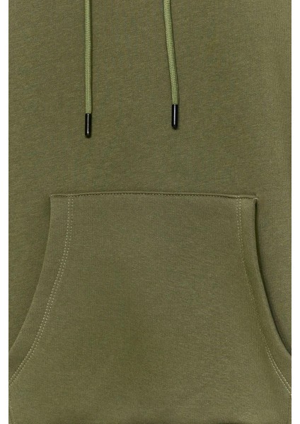 Kadın Moda Şık Oversize Kapüşonlu Düşük Kol Uzun Kalın Içi Polarlı Geniş Kalıp Basic Örme Sweatshirt