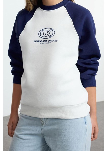 Kadın Moda Şık Relaxed Bisiklet Yaka Reglan Kol Uzun Rahat Kalıp Reglan Kollu Kalın Örme Sweatshirt fiyatları