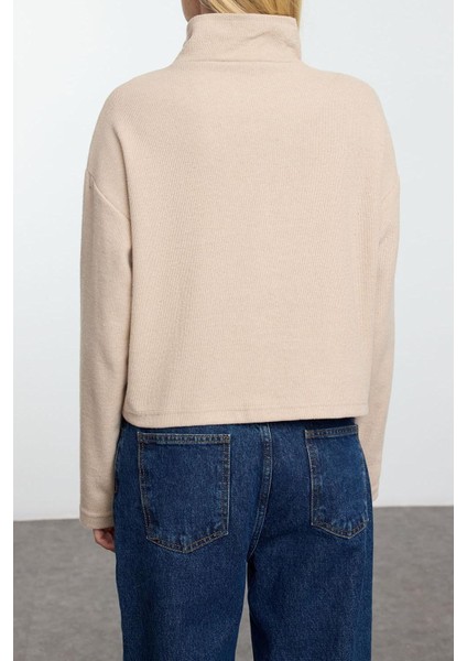 Kadın Fermuarlı Yaka Düşük Kol 2li Paket Selanik Normal Kalıp Fermuarlı Yaka Örme Sweatshirt fırsatları