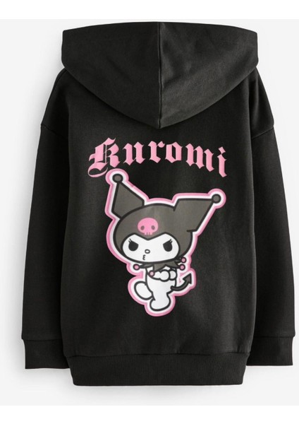 Kuromi Kız Çocuk Fermuarlı Sweatshirt