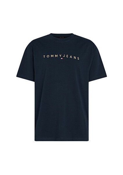 Tommy Hilfiger Tjm Reg Gold Linear Logo Tee Erkek T-Shirt