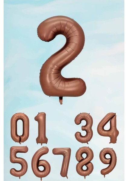 Retro Çikolata Kahve Rakam Balon 80 cm