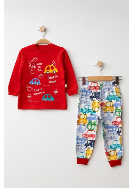 Araba Baskılı Pamuklu Pijama Takımı 54158