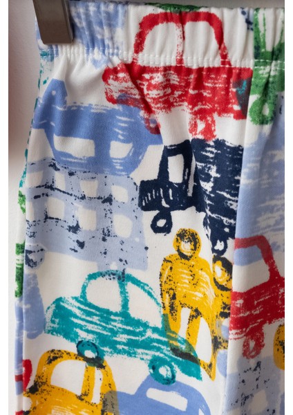 Araba Baskılı Pamuklu Pijama Takımı 54158