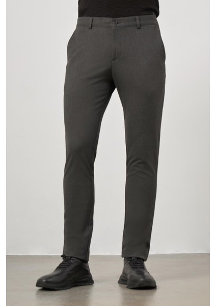 Lacivert Düz Gabardin Slim Fit Casual Pantolon 1003245105