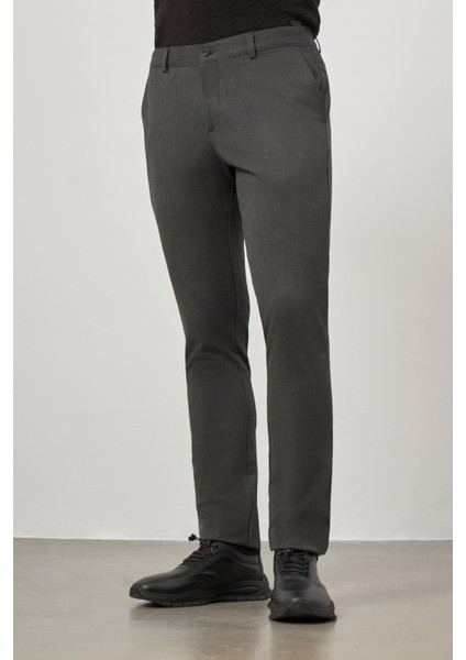 Lacivert Düz Gabardin Slim Fit Casual Pantolon 1003245105