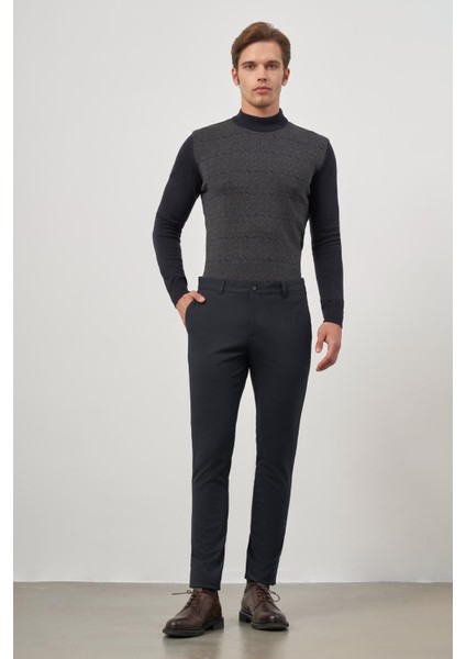 Lacivert Düz Gabardin Slim Fit Casual Pantolon 1003245105 fiyatları