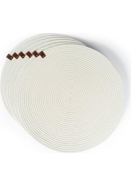 6 Kişilik Amerikan Servis Jüt Tabak Altlığı Supla Takımı 30CM Beyaz indirimleri