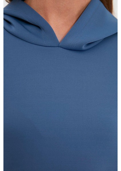 Tesettür Tarz Regular Kapüşonlu Standart Kol Uzun Geniş Kalıp Cepli Scuba Örme Sweatshirt modelleri