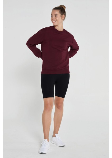 Lydney Kadın Sıfır Yaka Sweatshirt Bordo