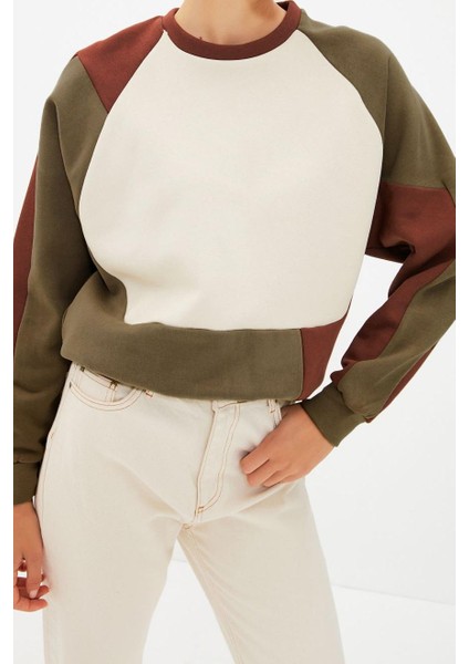 Tarz Regular Bisiklet Yaka Reglan Kol Regular Kalın Içi Polarlı Normal Kalıp Örme Sweatshirt