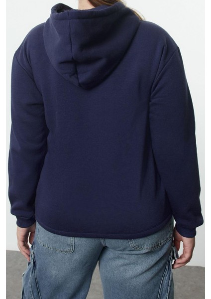 Büyük Beden Tarz Regular Kapüşonlu Standart Kol Regular Örme Sweatshirt