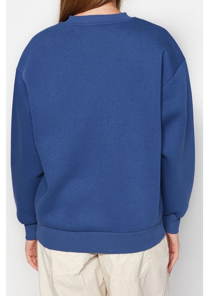 Regular Bisiklet Yaka Düşük Kol Regular Kalın Içi Polarlı Normal Kalıp Basic Örme Sweatshirt indirimleri