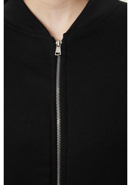 Oversize Bisiklet Yaka Düşük Kol Uzun Fermuarlı Geniş Kalıp Kalın Içi Polarlı Örme Sweatshirt