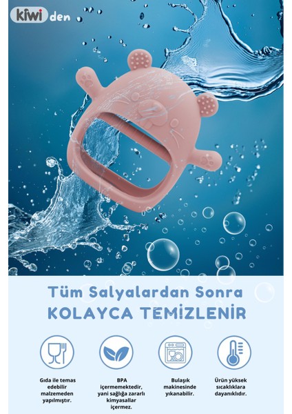 Sincap Bebek Diş Kaşıyıcı, Emzik Uçlu Eldiven Şeklinde Oyuncak Dişlik Silikon - Olive Renk fırsatları