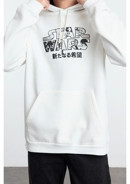 Kadın Moda Şık Bol Kapüşonlu Standart Kol Standart Normal Kesim Star Wars Lisanslı Sweatshirt fiyatları