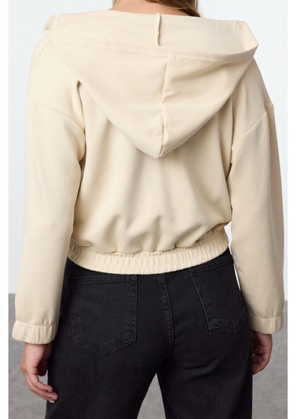 Tarz Regular Kapüşonlu Düşük Kol Regular Normal Kalıp Esnek Örme Sweatshirt fırsatları