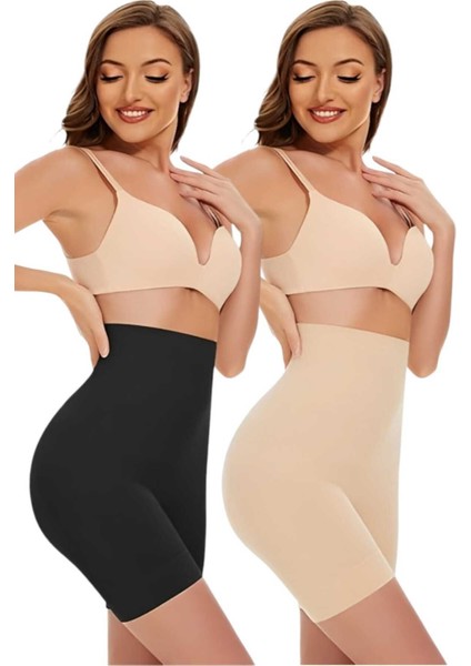 Kadın Toparlayıcı Dikişsiz Klasik Korse 2'li Set