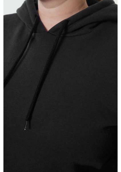 Büyük Beden Tarz Regular Kapüşonlu Standart Kol Regular Örme Sweatshirt fiyatları