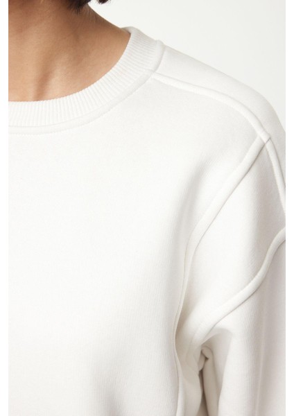 Tarz Bol Bisiklet Yaka Düşük Kol Uzun Geniş Kalıp Cepli Kalın Örme Sweatshirt fırsatları