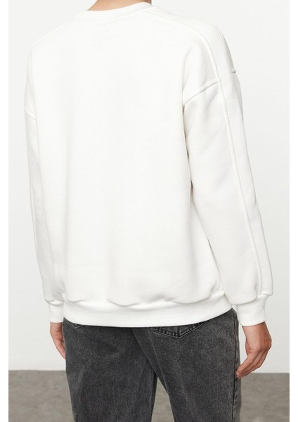 Tarz Bol Bisiklet Yaka Düşük Kol Uzun Geniş Kalıp Cepli Kalın Örme Sweatshirt indirimleri