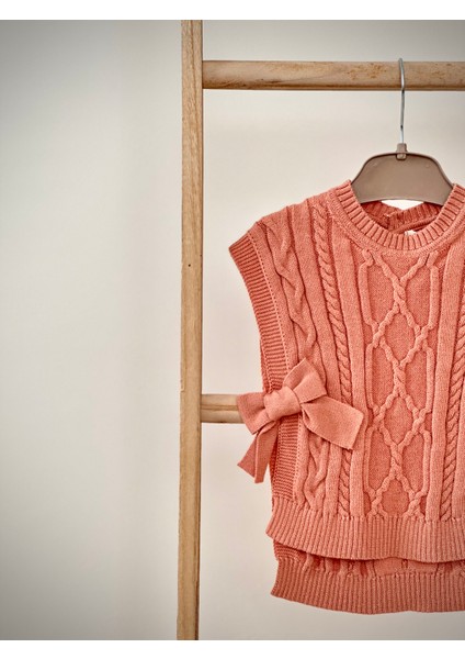 Gots Sertifikalı Organik Pamuk Kız Bebek Yelek