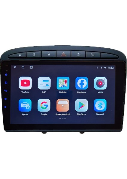 Peugeot 308 （2008-2013 Yıl ）4G Ram + 32GB Android Sürüm 13 Kablosuz Carplay Navigasyon Multimedya 9 Inç Ekran Çerçeveli ve arka görüş kameralı fırsatları