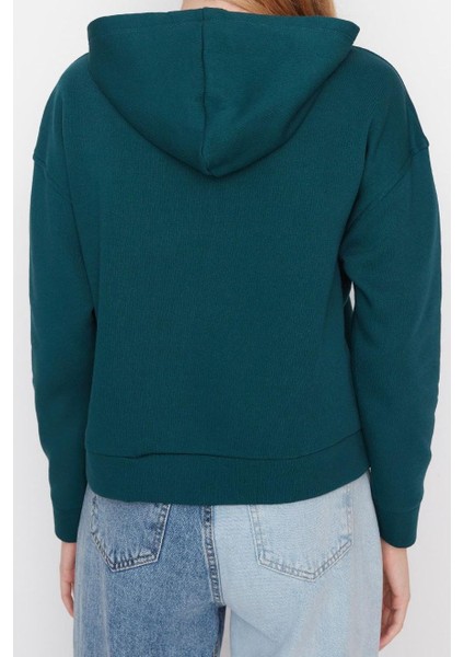 Tarz Regular Kapüşonlu Düşük Kol Regular Normal Kalıp Basic Kalın Içi Polarlı Örme Sweatshirt