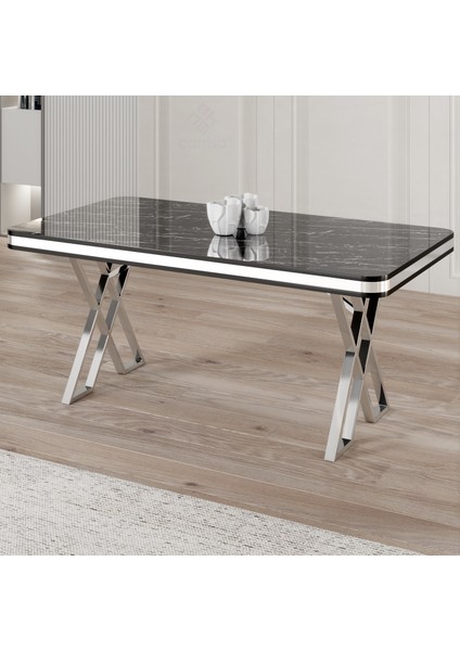 Rigel Serisi 80x130 Lak Panel Sabit Masa Krom Ayaklı
