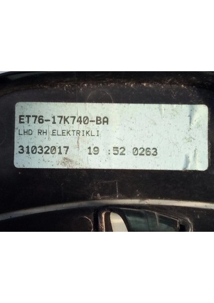 Ayna Camı Sağ Ford Courıer Bm 14- (Oem No: Et76 17K740 Ba)